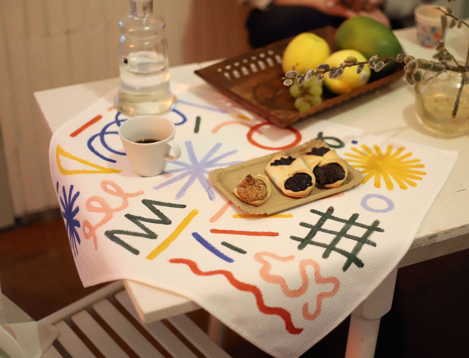 Image of PAINTED TEA TOWEL