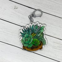 Succulent Charm Original Acrylic Design Key Chain/ Charm