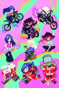 Image 2 of Promare Sticker Sheet Burning Rescue, Mad Burnish, GaloLio Au