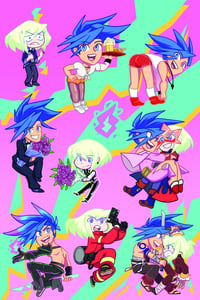 Image 3 of Promare Sticker Sheet Burning Rescue, Mad Burnish, GaloLio Au