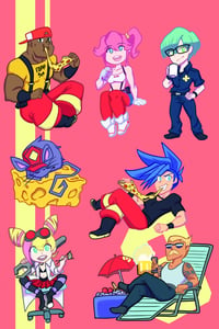 Image 4 of Promare Sticker Sheet Burning Rescue, Mad Burnish, GaloLio Au