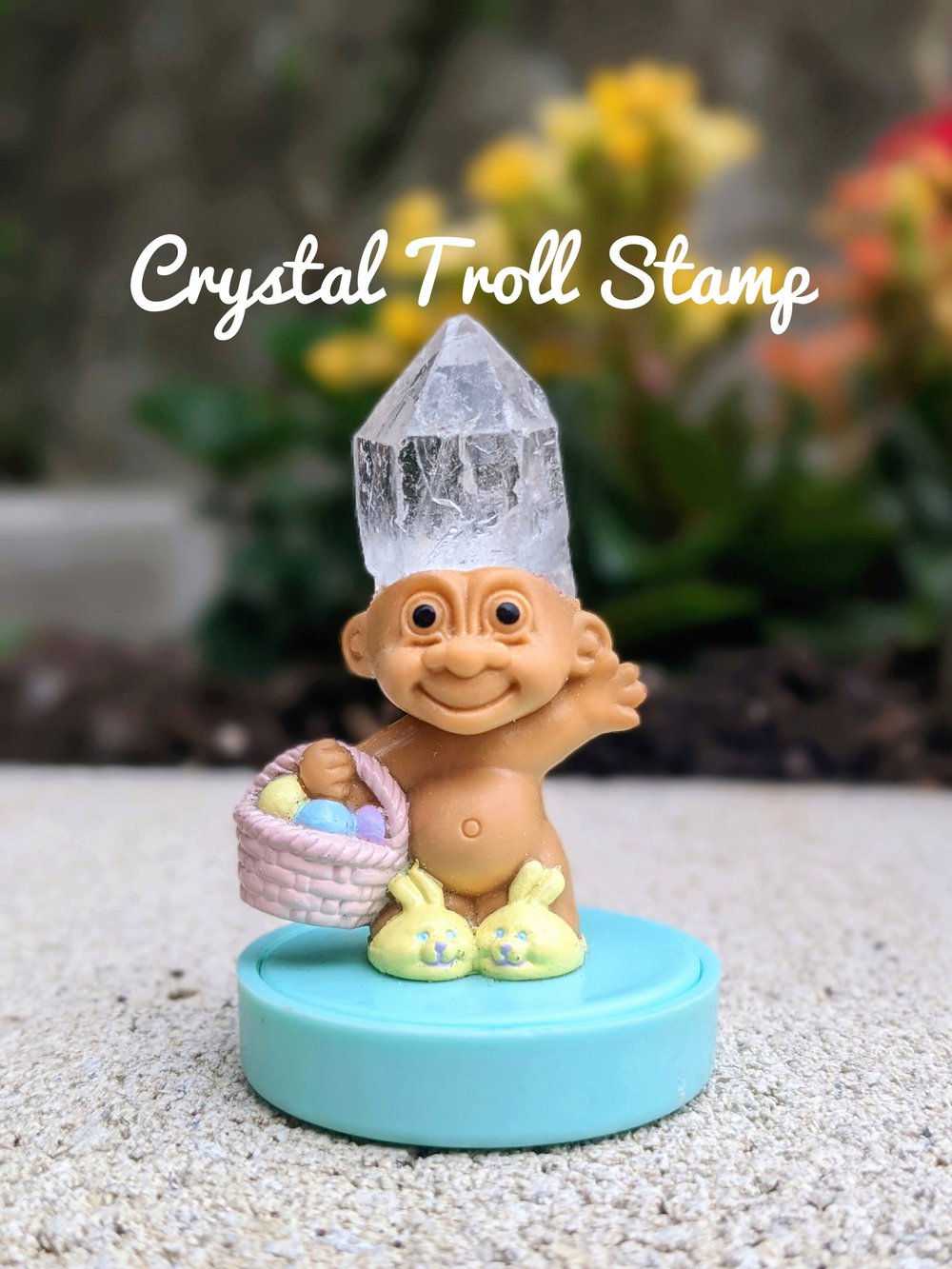 Quartz Crystal Troll "You're My Honey Bunny" Stamp 2.5"