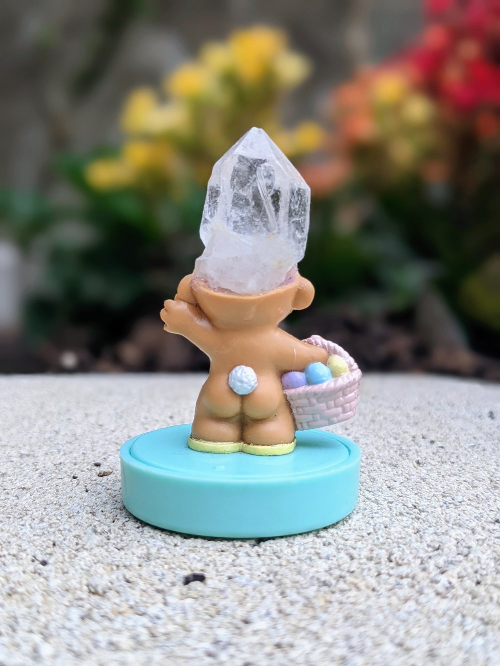 Quartz Crystal Troll "You're My Honey Bunny" Stamp 2.5"