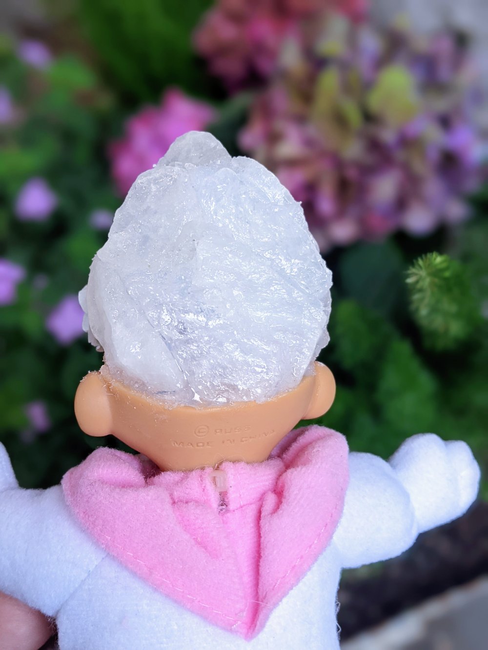 LG - Quartz Crystal Bunny Troll with removable hat 6"