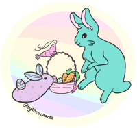 Image 3 of Easter Sea Bunny sticker pack