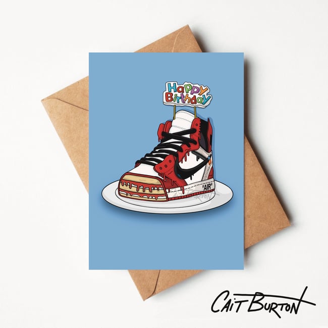 Jordan 1 OFFWHITE Chicago birthday card A5 | createdbycait
