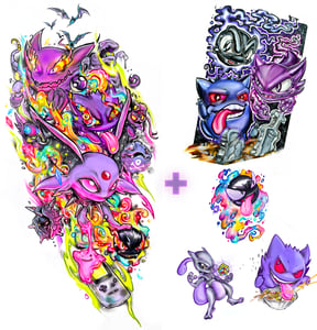 Image of Limited Edition Holographic "Purple Pokémon" Print Pack