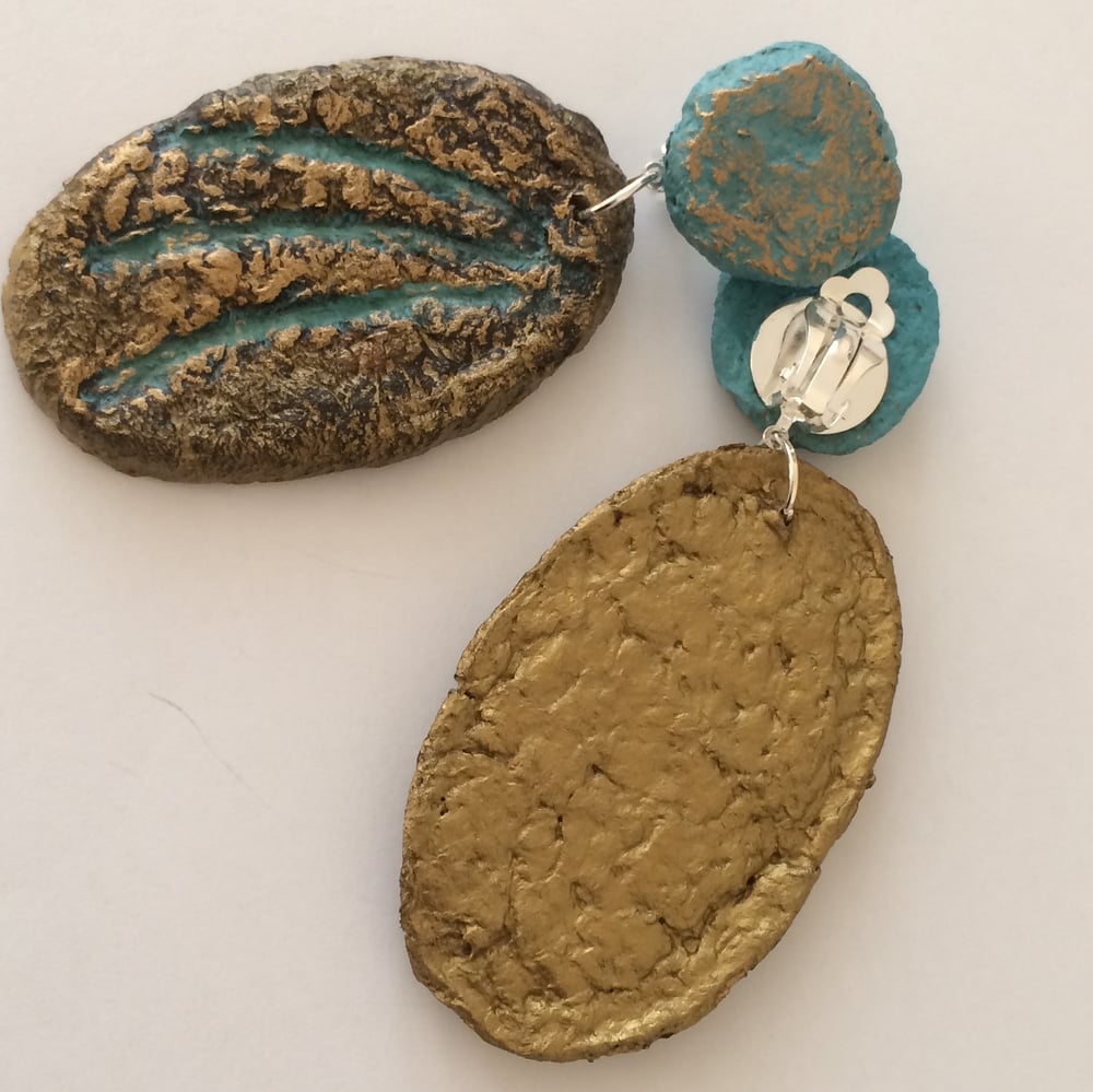 Image of Paper Mache Clip on Earrings