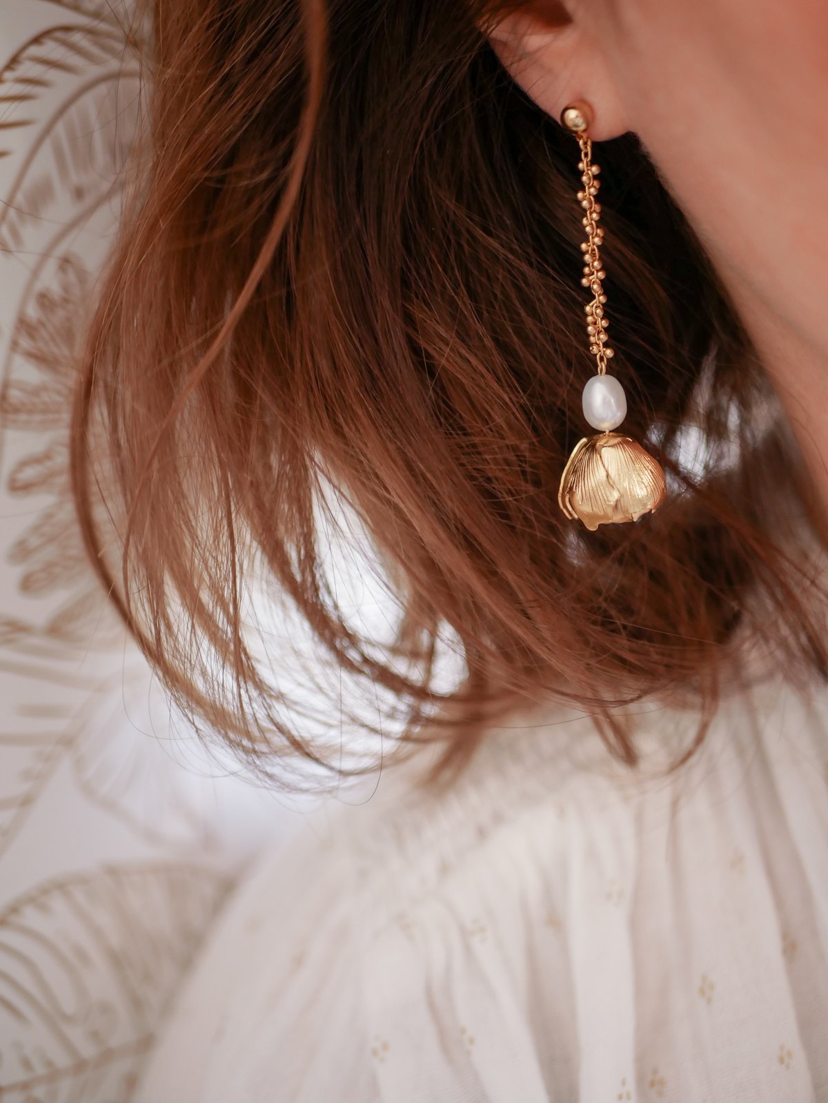 Image of Grandes Boucles d'Oreilles PIALA - Blanc