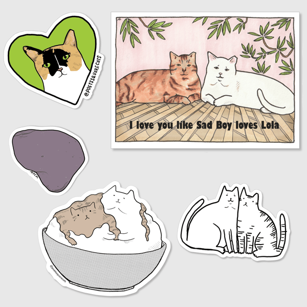 Image of Poets Square Cats - Sticker Pack