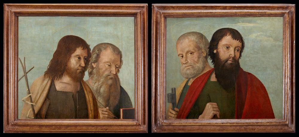 Image of Two early Venetian panel paintings depicting Biblical Superheroes