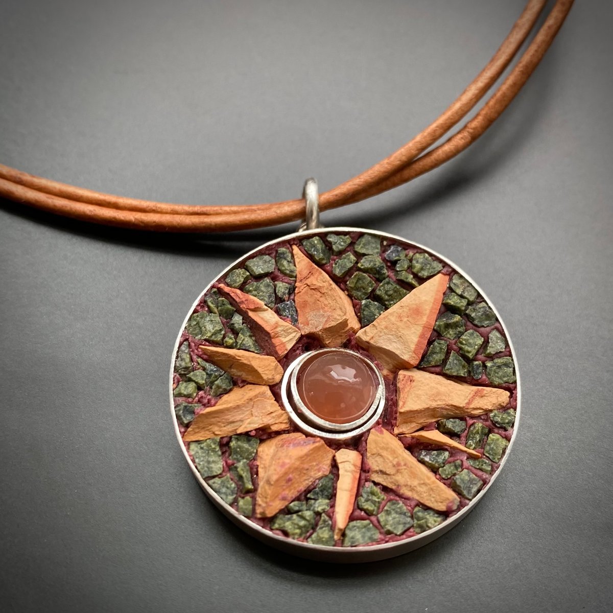 Apricot Moonstone Sun / Ai Jewelry