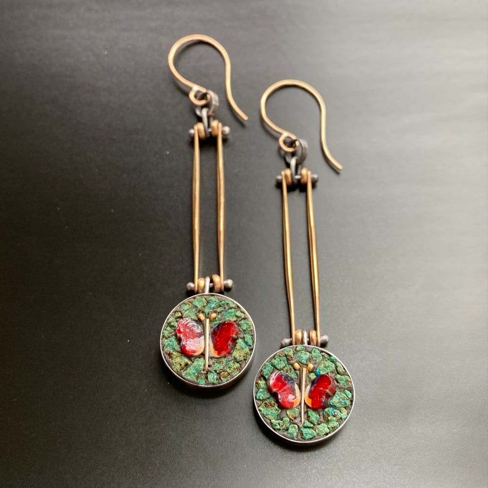 Image of Red Butterfly Earrings