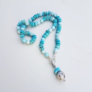 Larimar & Turquoise Helix Necklace with Clasp