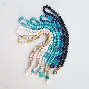 Lapis & Turquoise Helix Necklace with Clasp