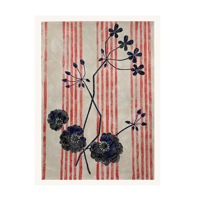 Five red stripes - original work on paper