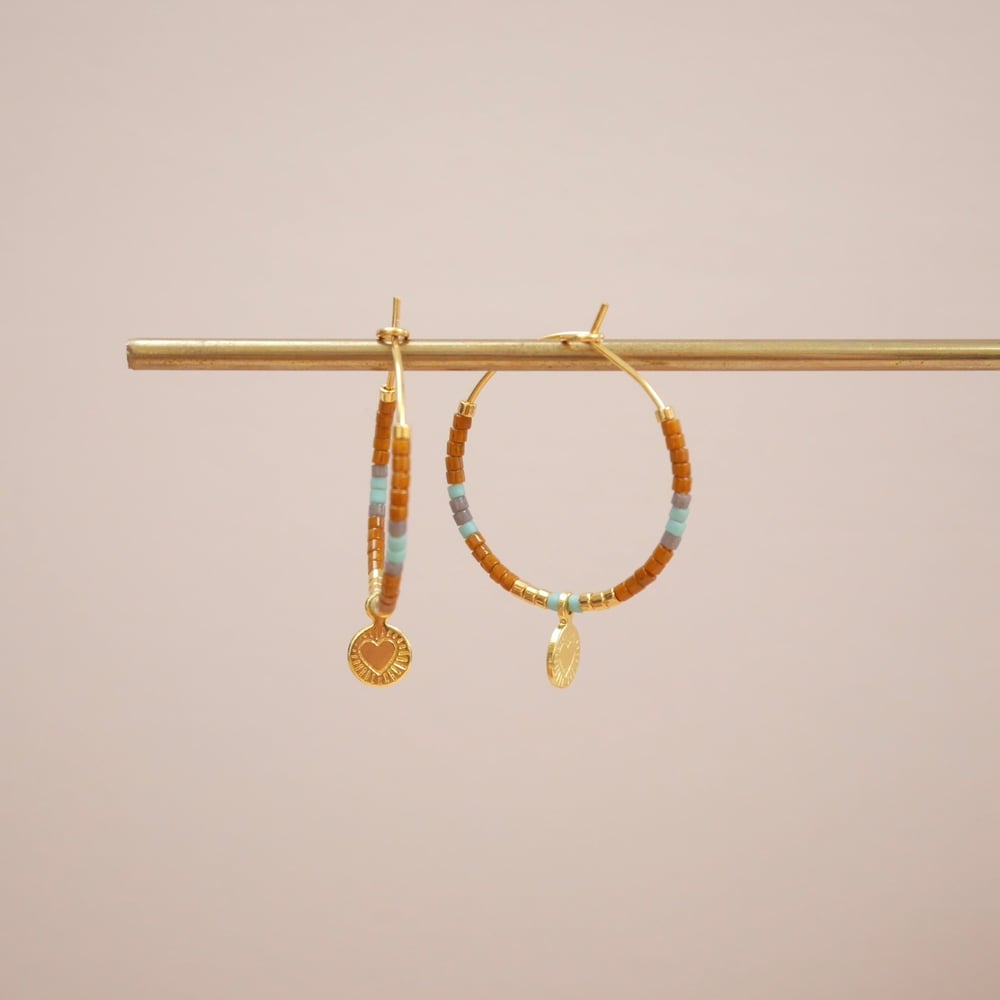 Image of Boucles Mia camel bleu