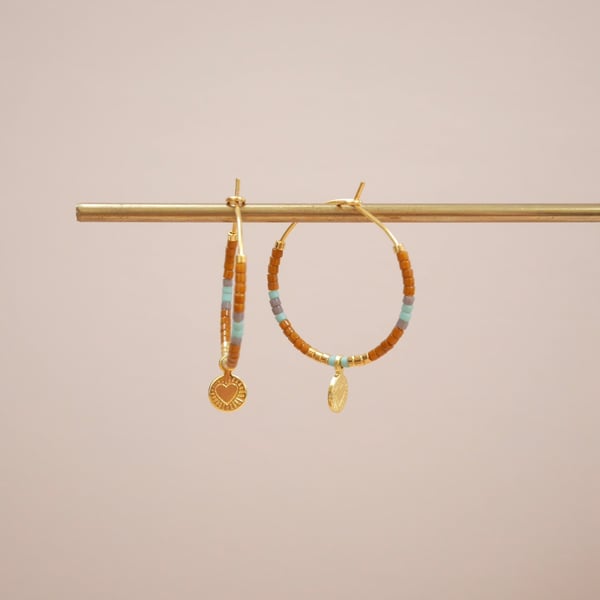 Image of Boucles Mia camel bleu