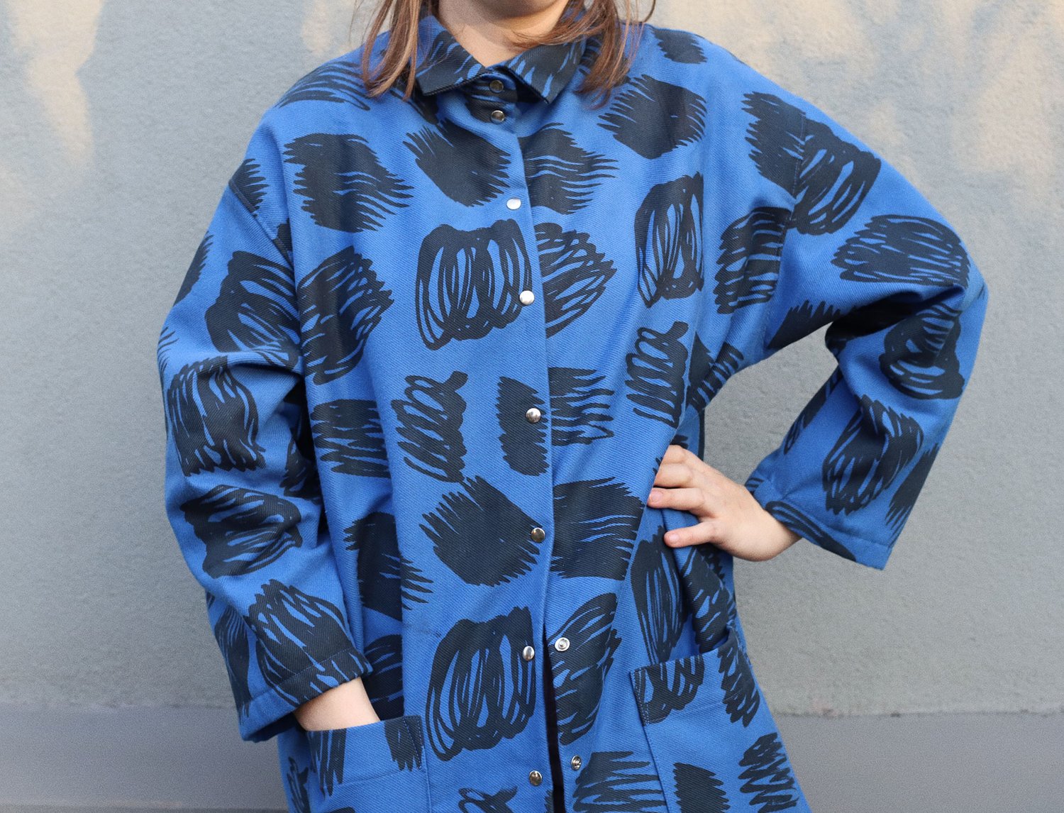 Image of BLUE SCRIBBLE COAT