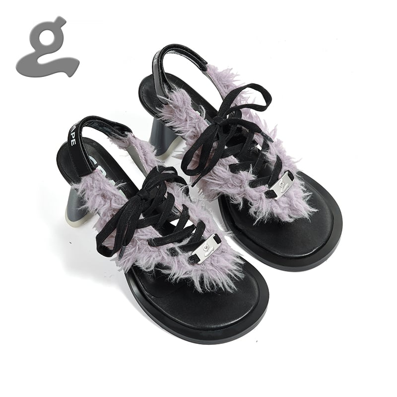 Image of Lace-up leather sandals 'GF-1'