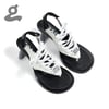 White lace-up leather sandals 'GF-1'