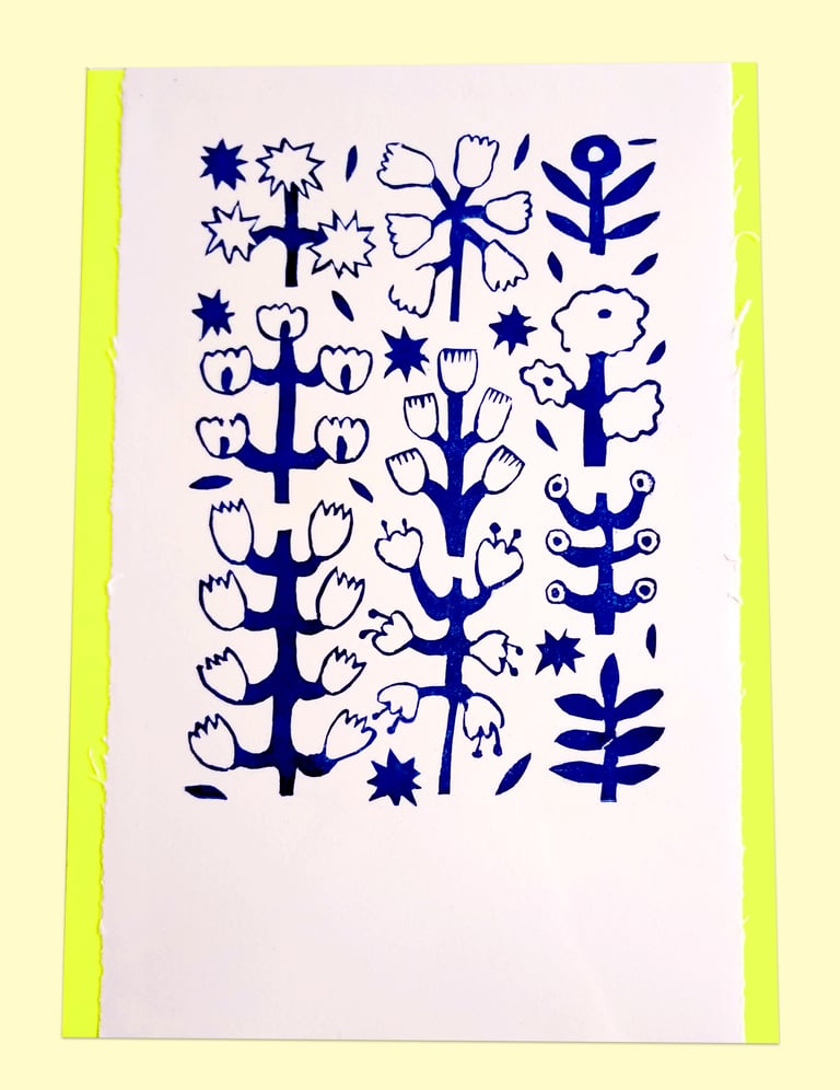 "Des fleurs" • Linogravure A4