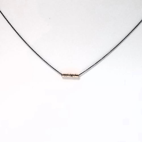 Image of Petite  prayer wheel on black sterling silver chain