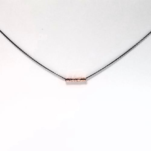 Image of Petite  prayer wheel on black sterling silver chain