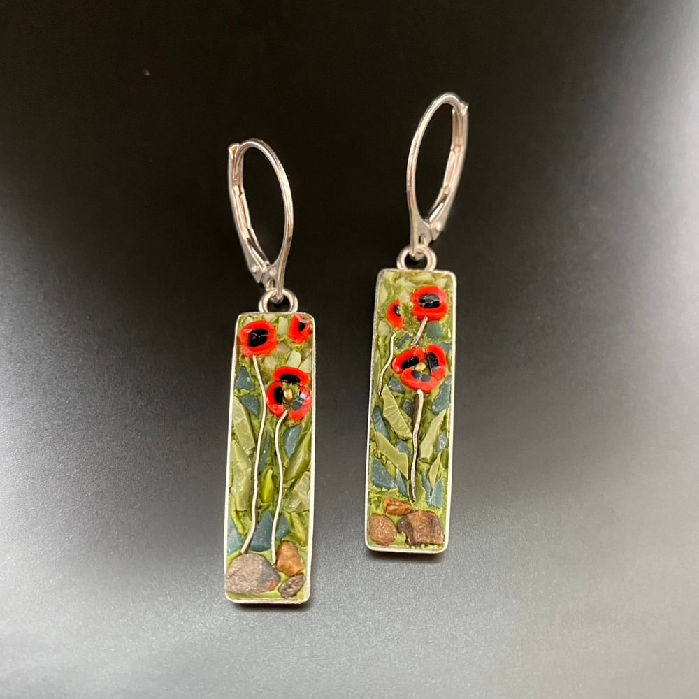 Image of Poppy Earrings, rectangle
