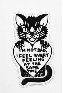Image of feelings cat embroidered patch