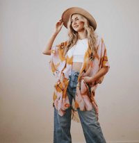 Image 1 of  BIG FLOWER PRINT KIMONO