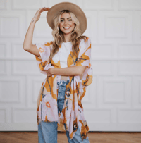 Image 2 of  BIG FLOWER PRINT KIMONO