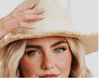 Image 2 of LACE TRIM STRAW HAT
