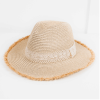 Image 3 of LACE TRIM STRAW HAT