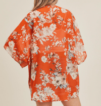 Image 2 of Clay Washed Floral Kimono