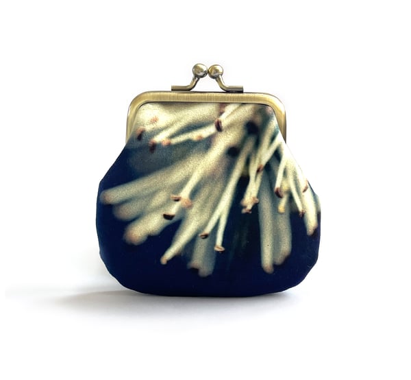 Image of Willow catkin, velvet kisslock coin purse