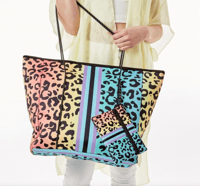 Image 2 of Colorful Animal Print Neoprene Tote Bag