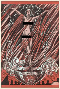 Image 1 of Naked Woman Champagne Postcard