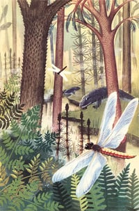 Image 1 of Dragon Fly in Primeval Swamp Postcard