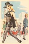 Mod Blonde Vintage Postcard