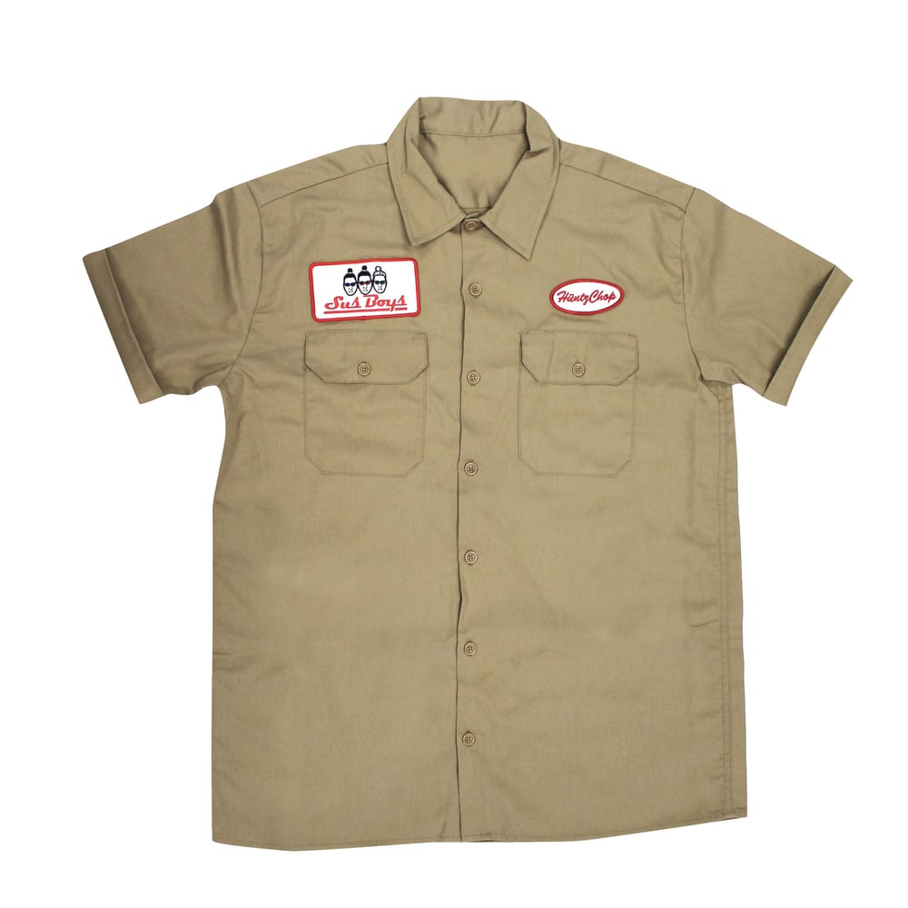 Mechanic Shop Button Up Grey Huntz Chop