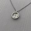 Tiny Sterling Silver Dogwood Blossom Saucer Necklace