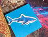 Watercolor Shark with Wave Tattoo Doodle Vinyl Sticker / Water Bottle Sticker / Hydroflask Sticker