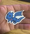 Blue Dragon with Heart Waterproof Vinyl Sticker / Water Bottle Sticker / Hydroflask Sticker