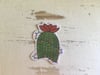 Christmas Cactus Doodle Vinyl Sticker / Water Bottle Sticker / Hydroflask Sticker / Laptop Sticker