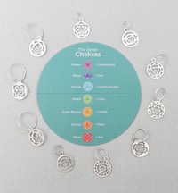 Image 1 of STERLING SILVER PLATED CHAKRA STITCH MARKERS Knitter's Pride Mindful