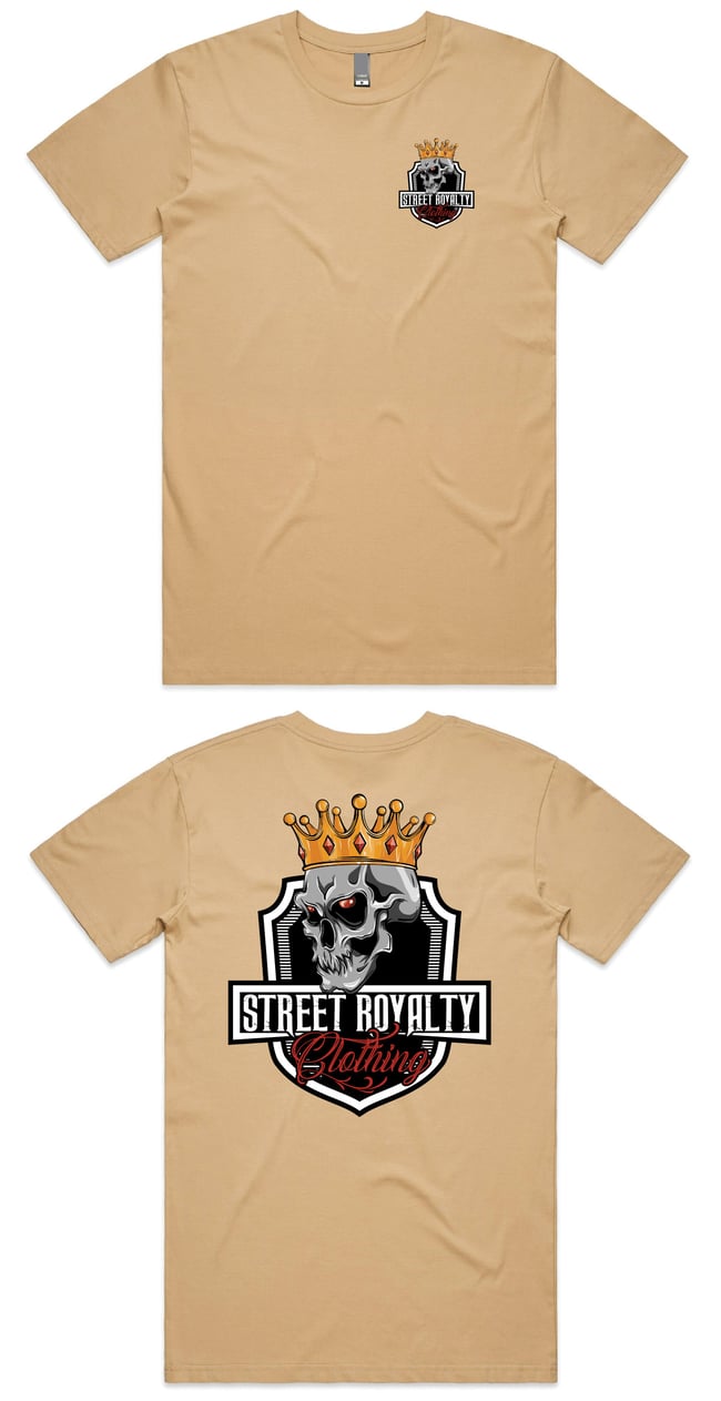Uni Sex Street Royalty Tan T-Shirt (Skull)