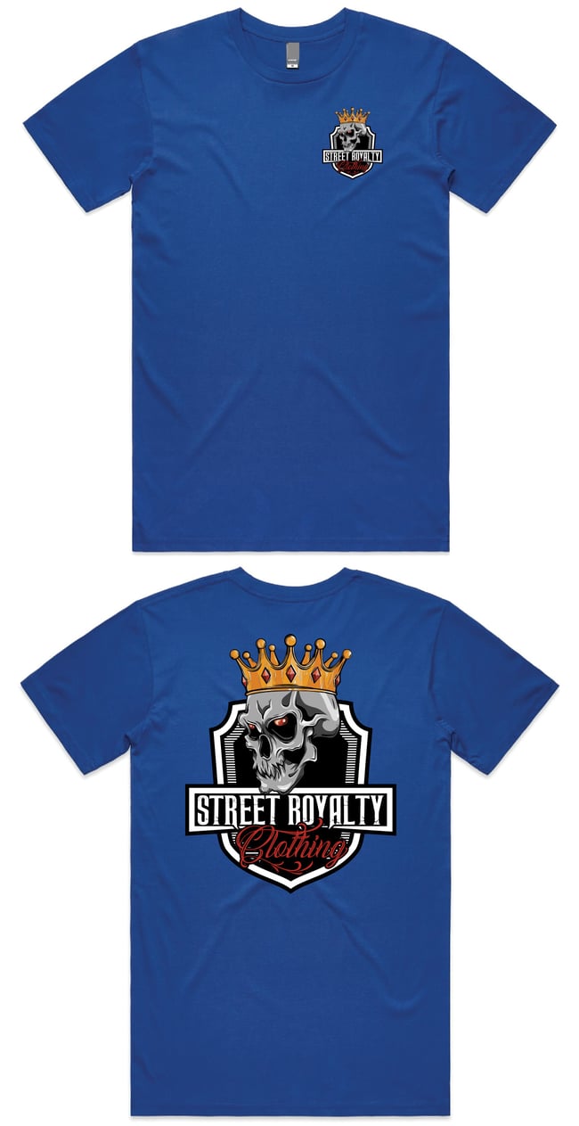 Uni Sex Street Royalty Blue T-Shirt (Skull)
