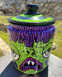 Image 3 of Small Green Two Faced Jar