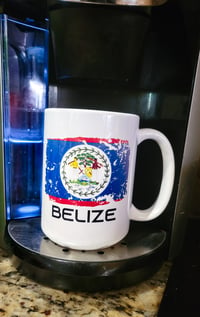 Belize Flag Grunge Effect 11oz Coffee Mug 